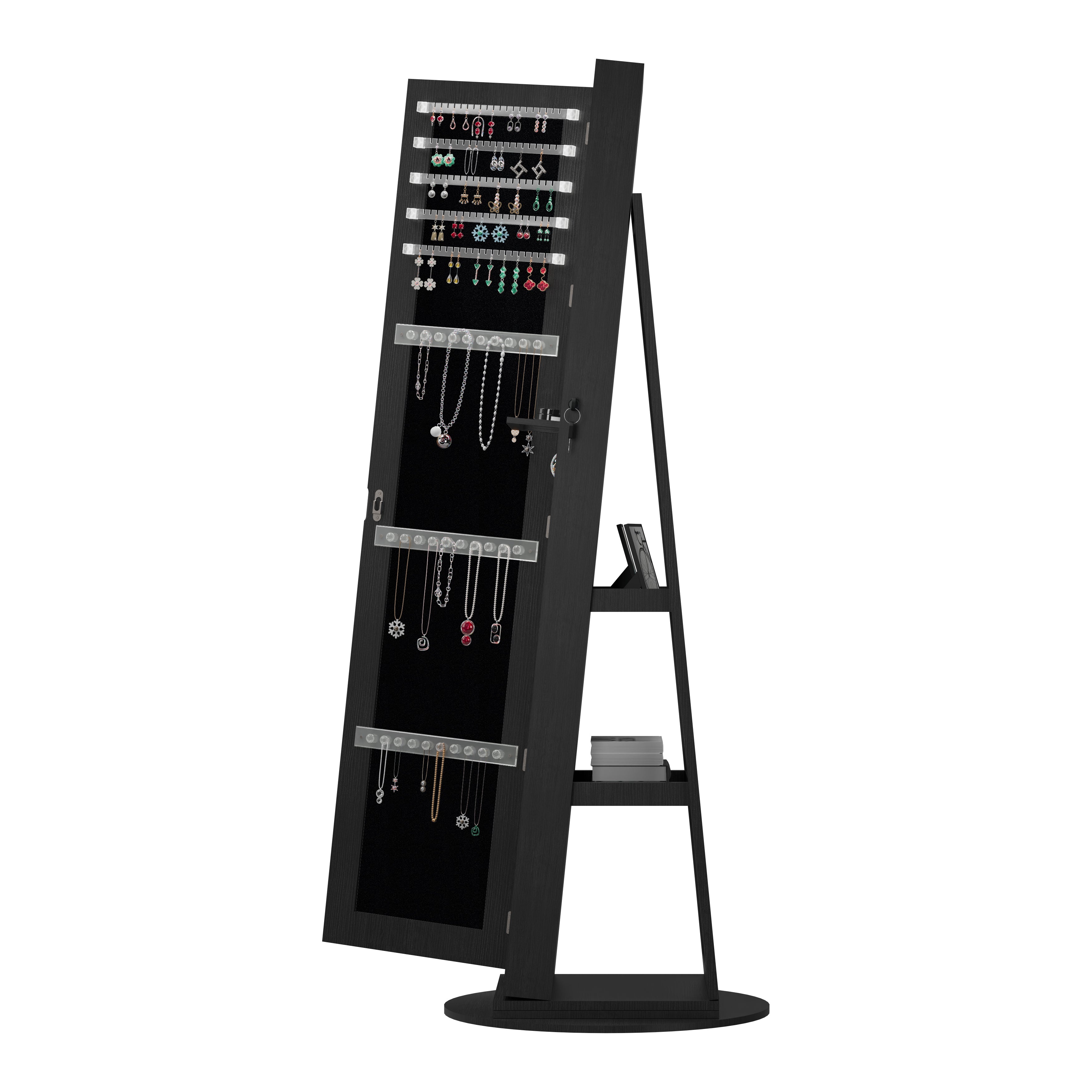 360° Swivel Jewelry Cabinet with Full Length Mirror