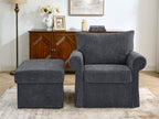37.5" Accent Chair with Ottoman