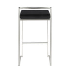 26" Contemporary Stackable Counter Stool Set in Stainless Steel