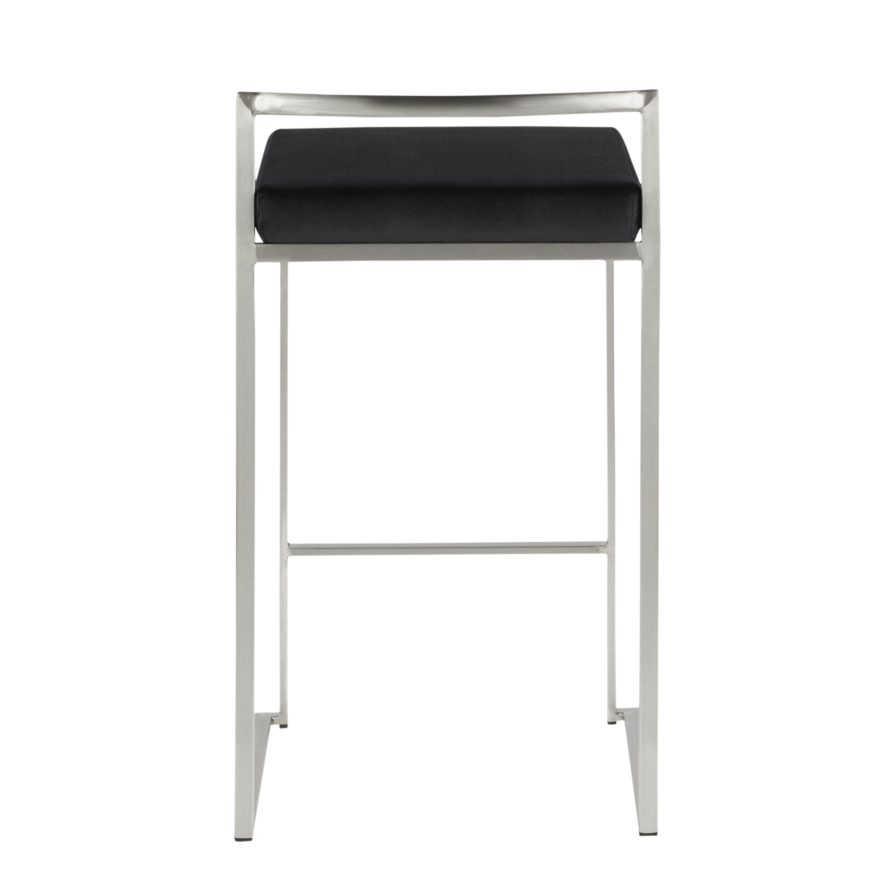 26" Contemporary Stackable Counter Stool Set in Stainless Steel