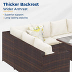 7 Piece Outdoor Wicker Patio Furniture Set