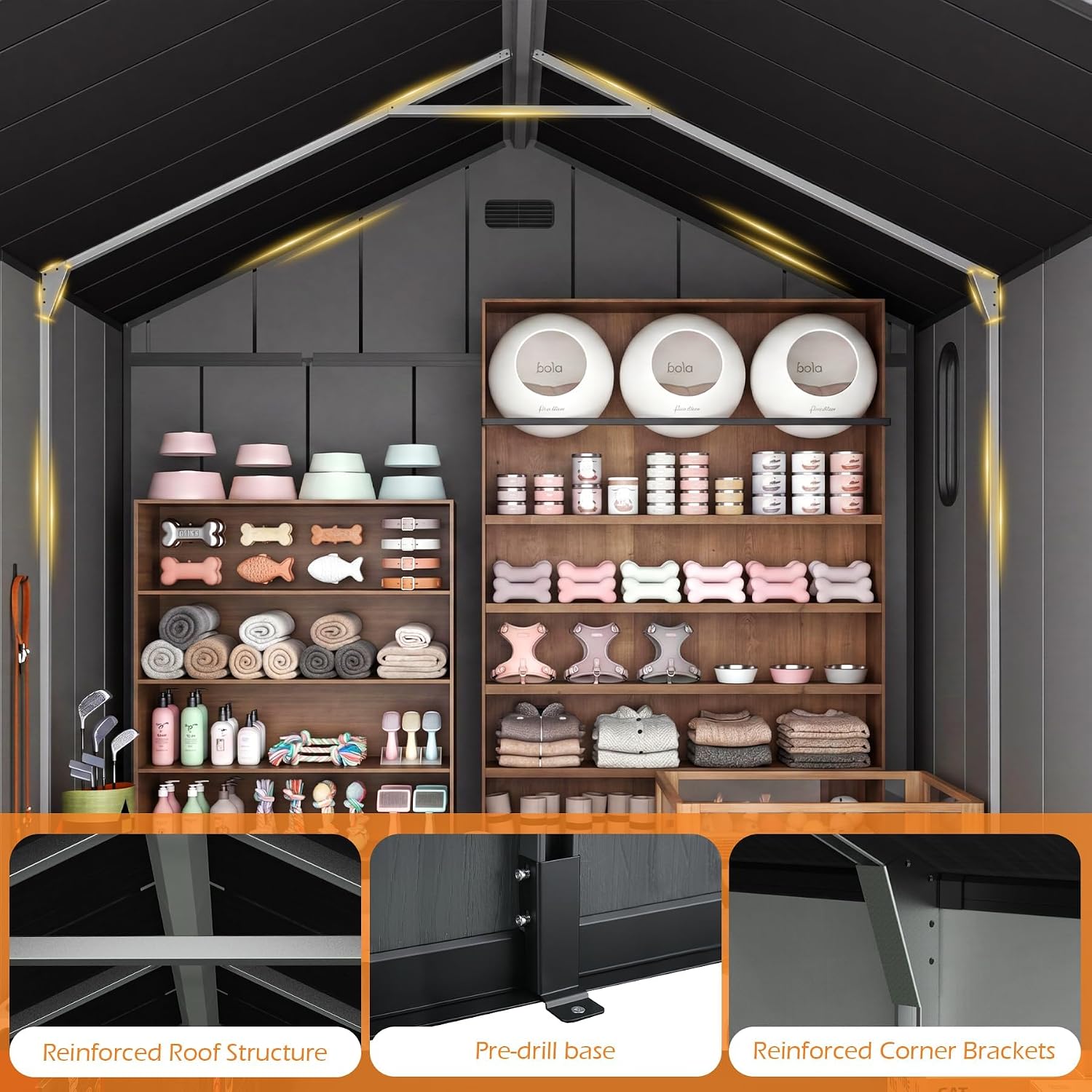 8x8Ft Resin Outdoor Storage Shed