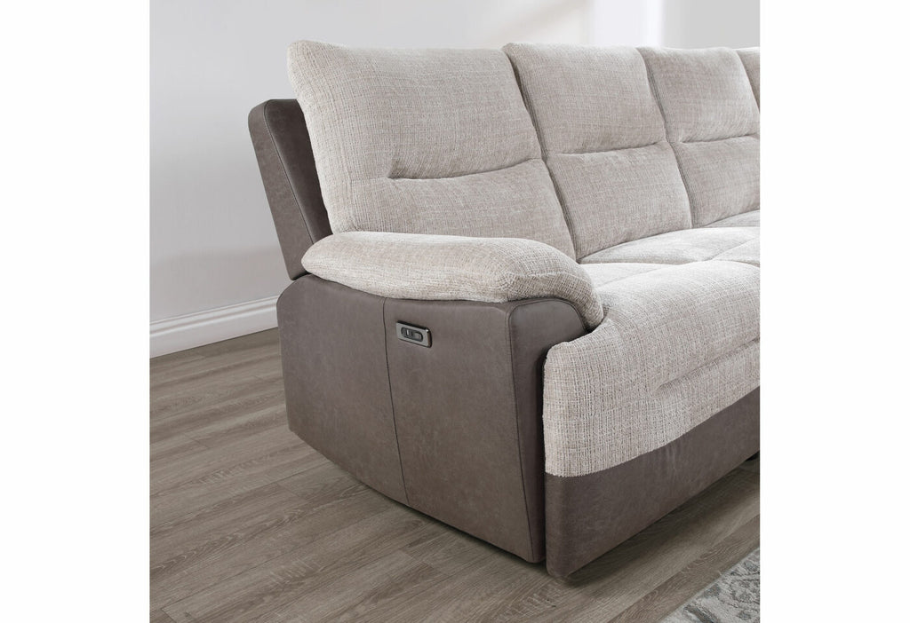 Kia Beige/Brown Sectional With Power and USB