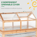 Outsunny Raised Garden Bed with Polycarbonate Greenhouse