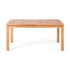 Outdoor 7 Pieces Rustic Patio Acacia Expandable Dining Set with Cushions