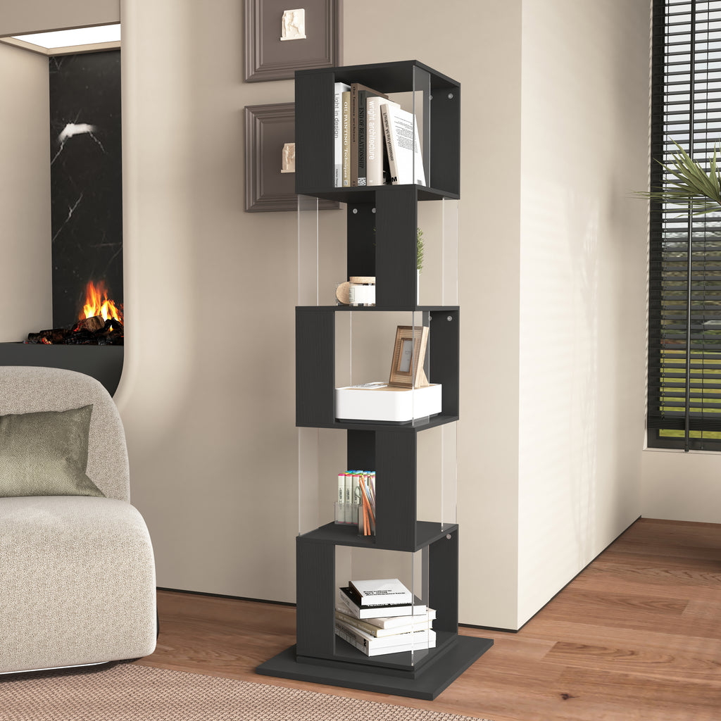360° Rotating Bookshelf with Acrylic Plate