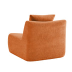 Armless Sofa with Pillow in Teddy Fabric - Orange