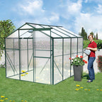 Polycarbonate Greenhouse - 6' x 8' Heavy Duty Walk-in Garden Greenhouse