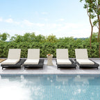 Lounge Chaise Set in Acacia Solid Wood