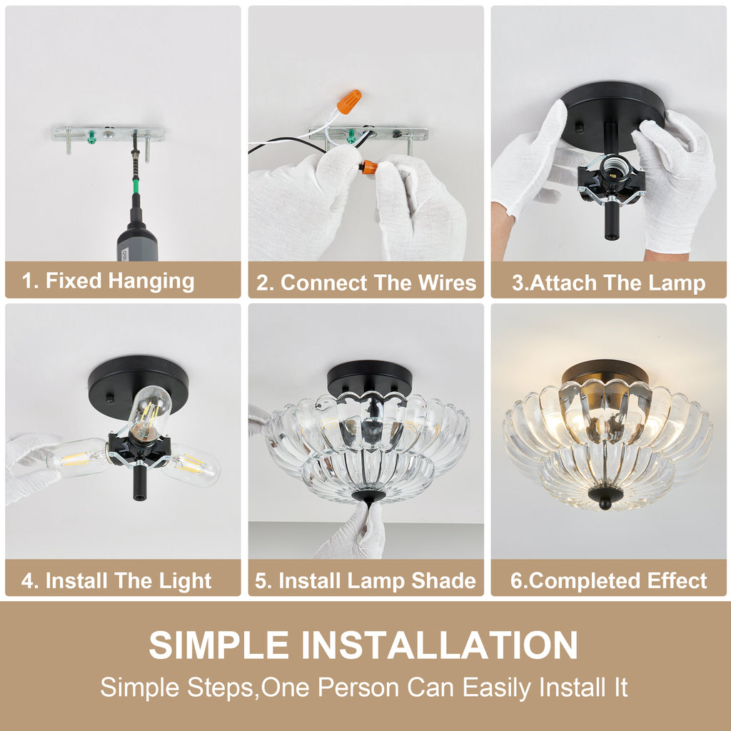 Smoky Semi Flush Mount Ceiling Light