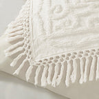 Tufted Cotton Chenille Medallion Fringe Coverlet Mini Set