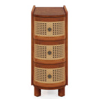 10.62" Narrow Rattan 3-Drawer End Table