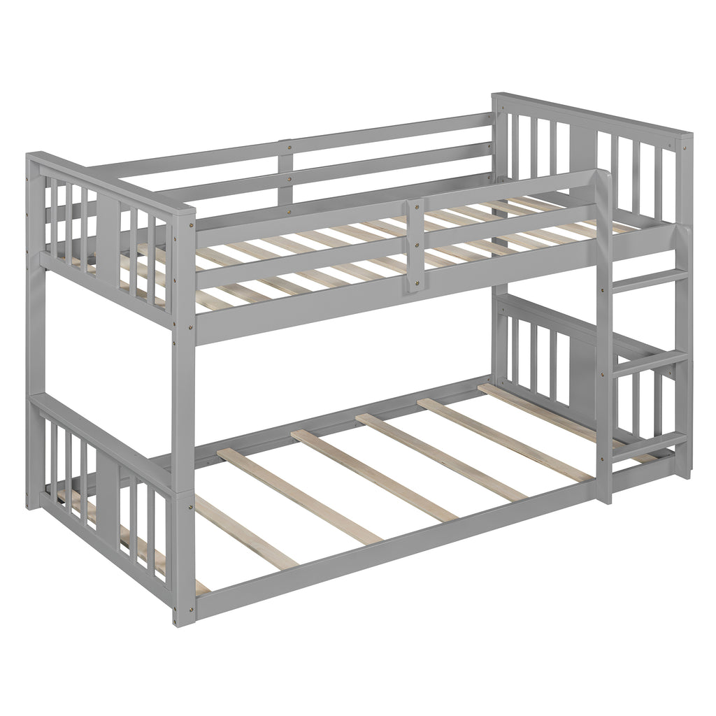 Twin Over Twin Bunk Bed with Ladder