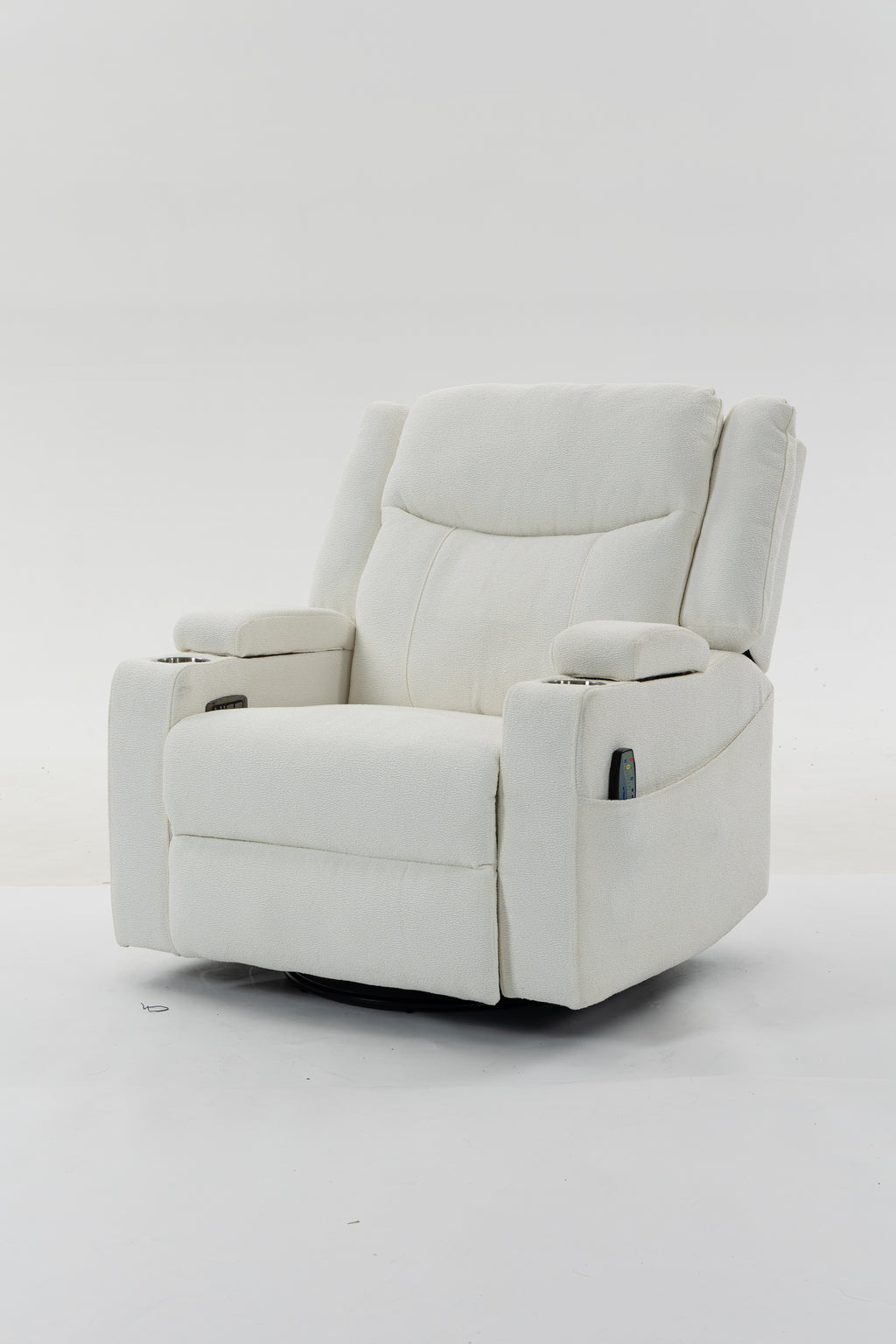 Extra Wide Power Recliner Chair 270° Swivel with Heat Massage