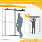 Frameless Double Sliding Shower Door 56-60" W x 74" H