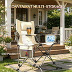 Set of 2 Rocking Park Chair - Portable Outdoor Folding Chairs