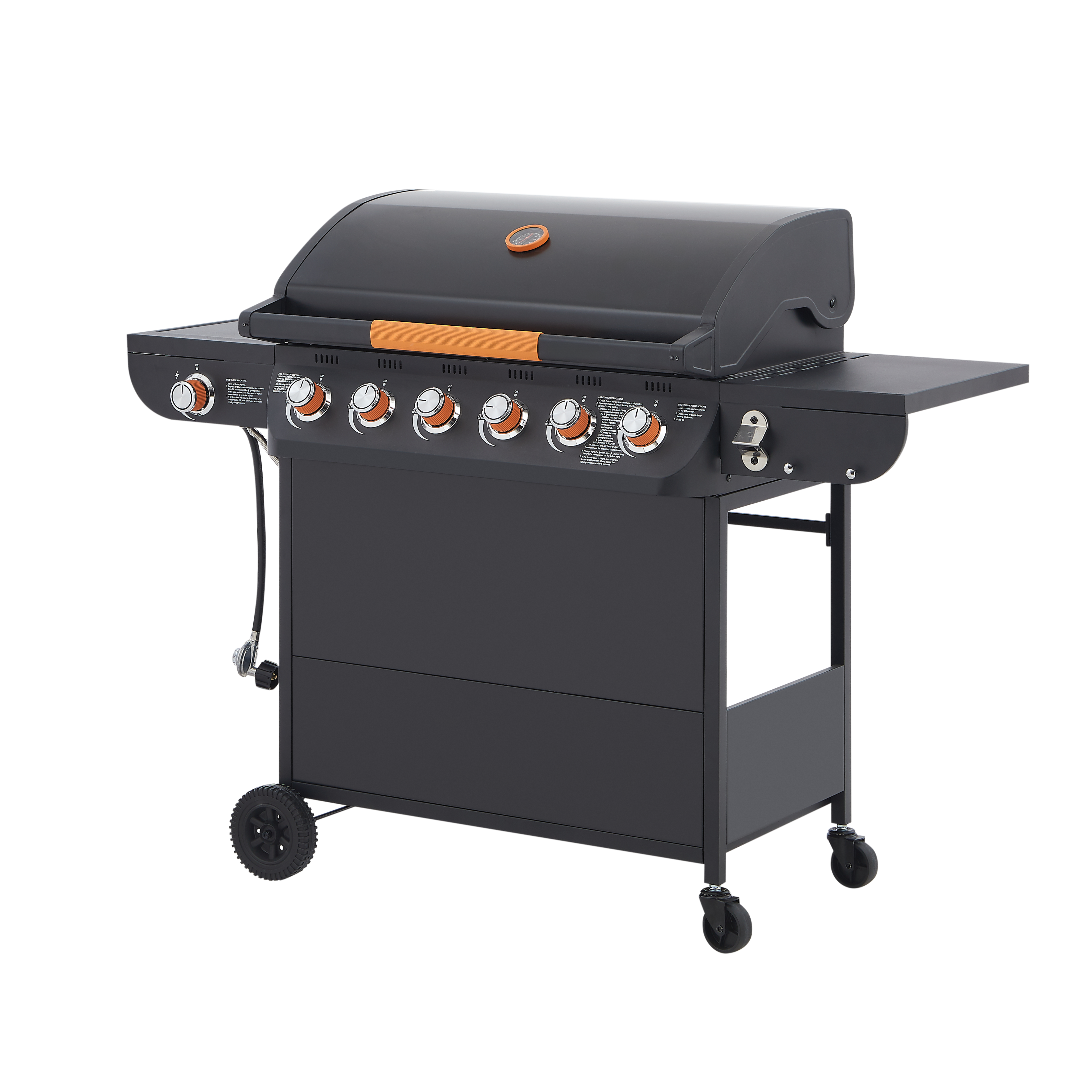 6 Burner BBQ Propane Gas Grill with Side Burner
