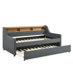 Twin Size Upholstery Sofa Bed with LED Lights