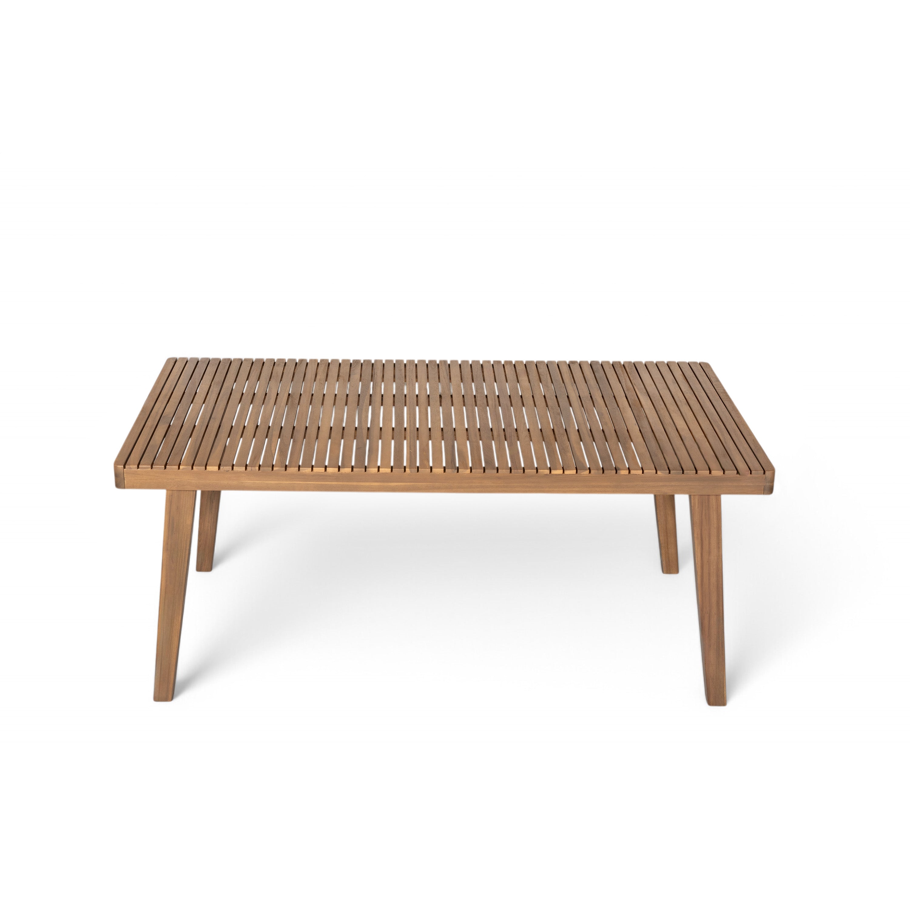 69" Acacia Wood Outdoor Dining Table with Slatted Top