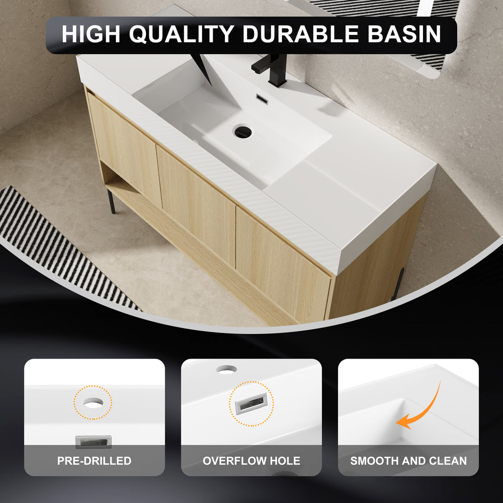 48" Bathroom Vanity Combo with Single Resin Sink