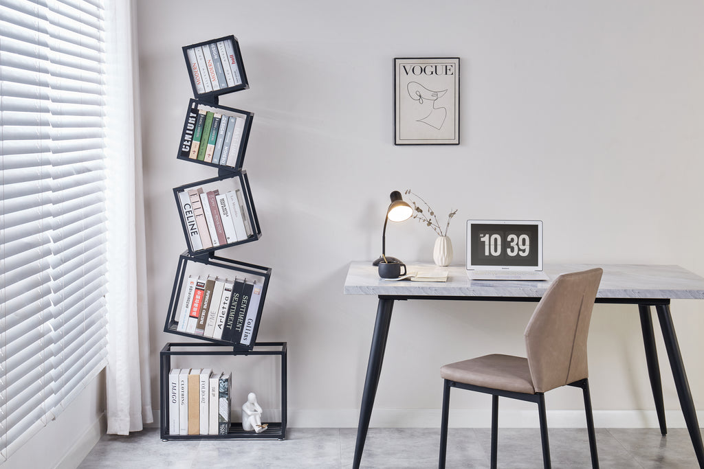 5-Tier Metal Geometric Bookshelf