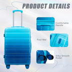3-Piece Luggage Set - Gradient Color Spinner Wheels