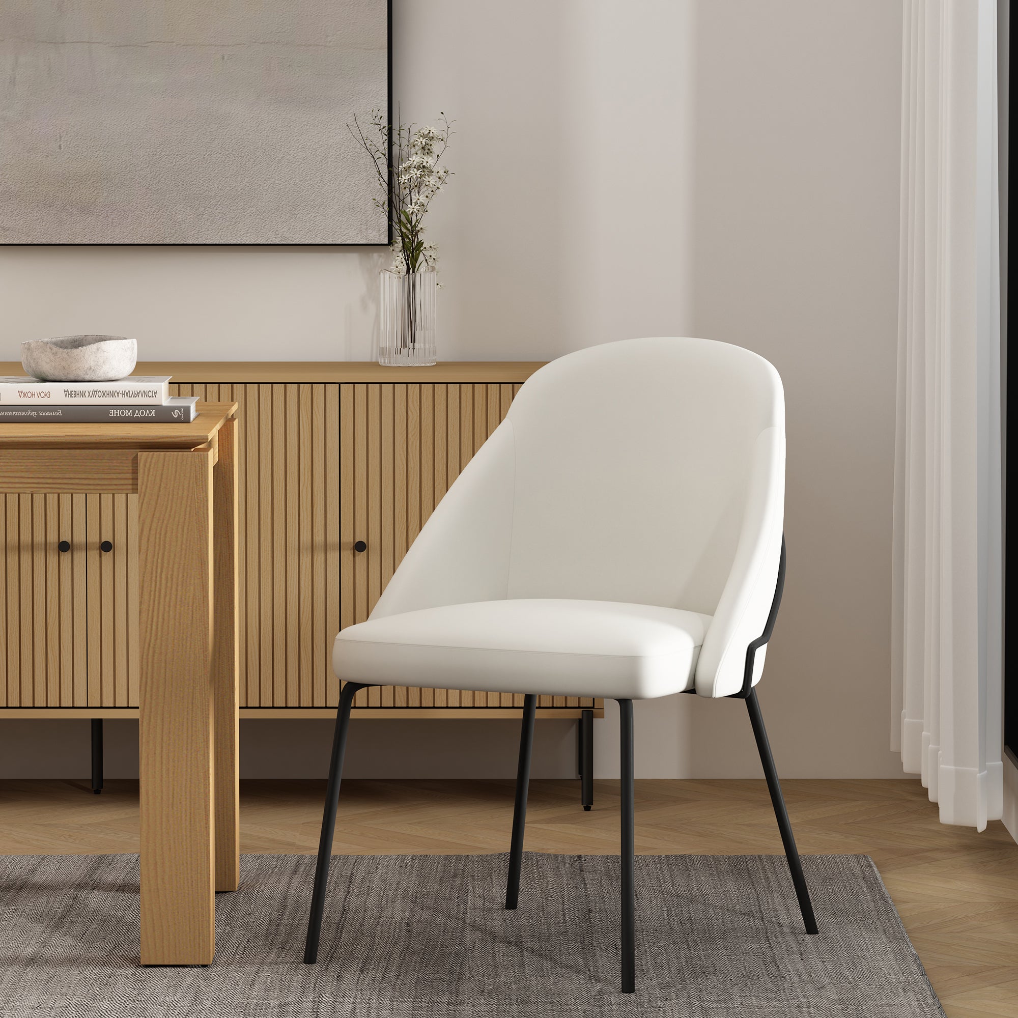 Gracie Metal Vegan Leather Dining Chair