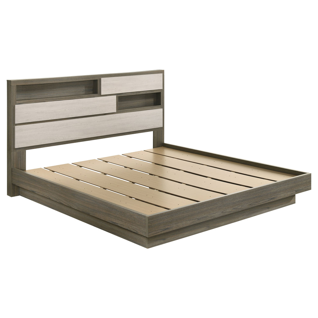 Grey Eastern King Platform Bed