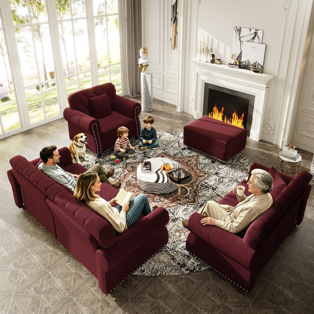 41.3" Upholstered Velvet Sofa with Nailhead Trim