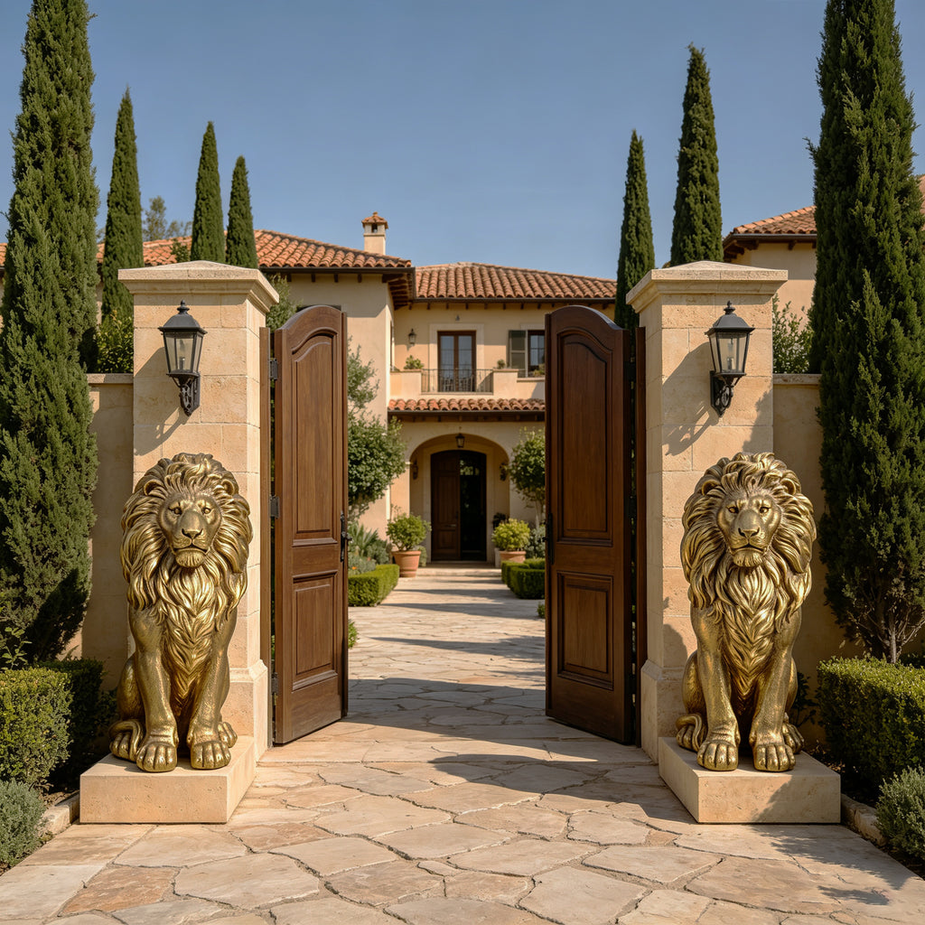 24" Outdoor Lion Statue