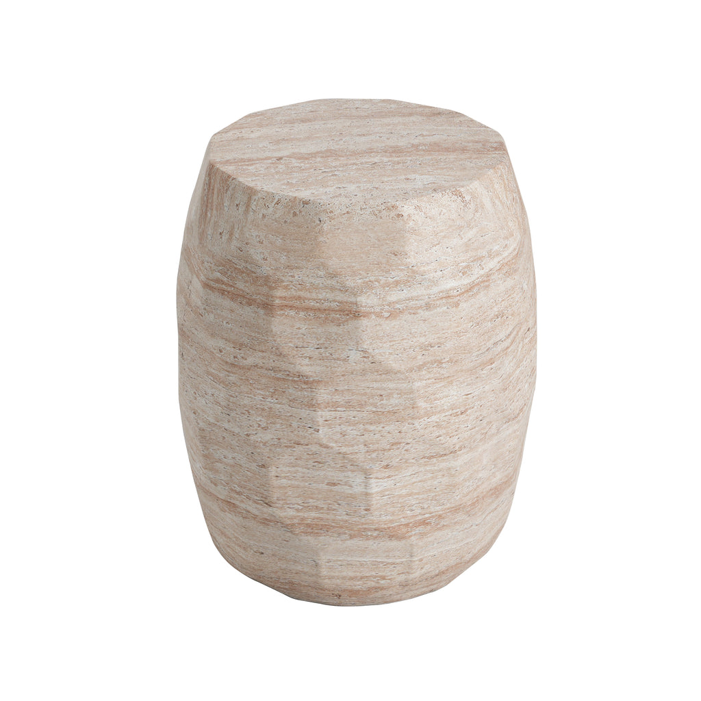 Outdoor/Indoor Lightweight Concrete Side Table - Travertine Finish