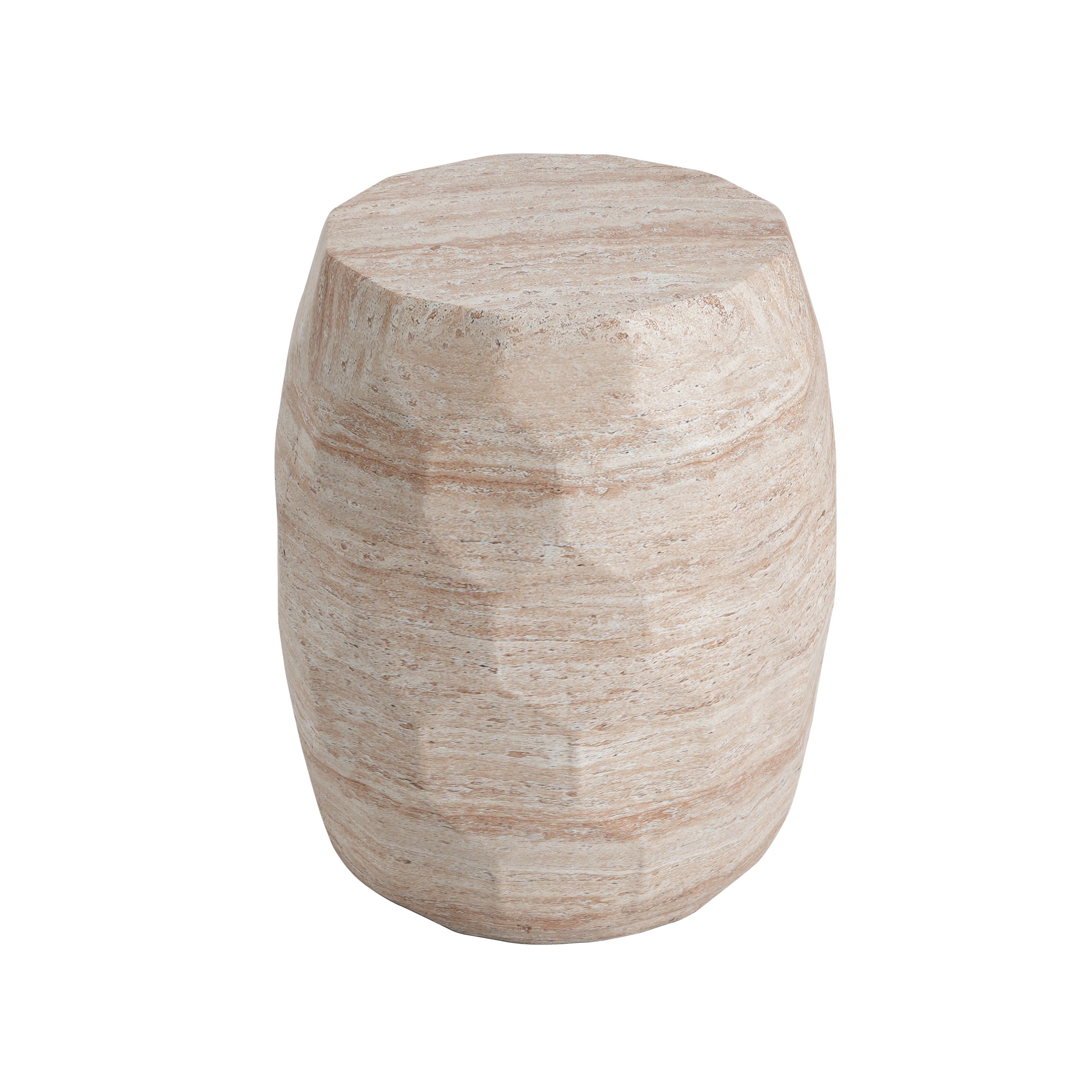 Outdoor/Indoor Lightweight Concrete Side Table - Travertine Finish