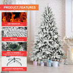 5ft Flocked Christmas Tree with 768 Tips