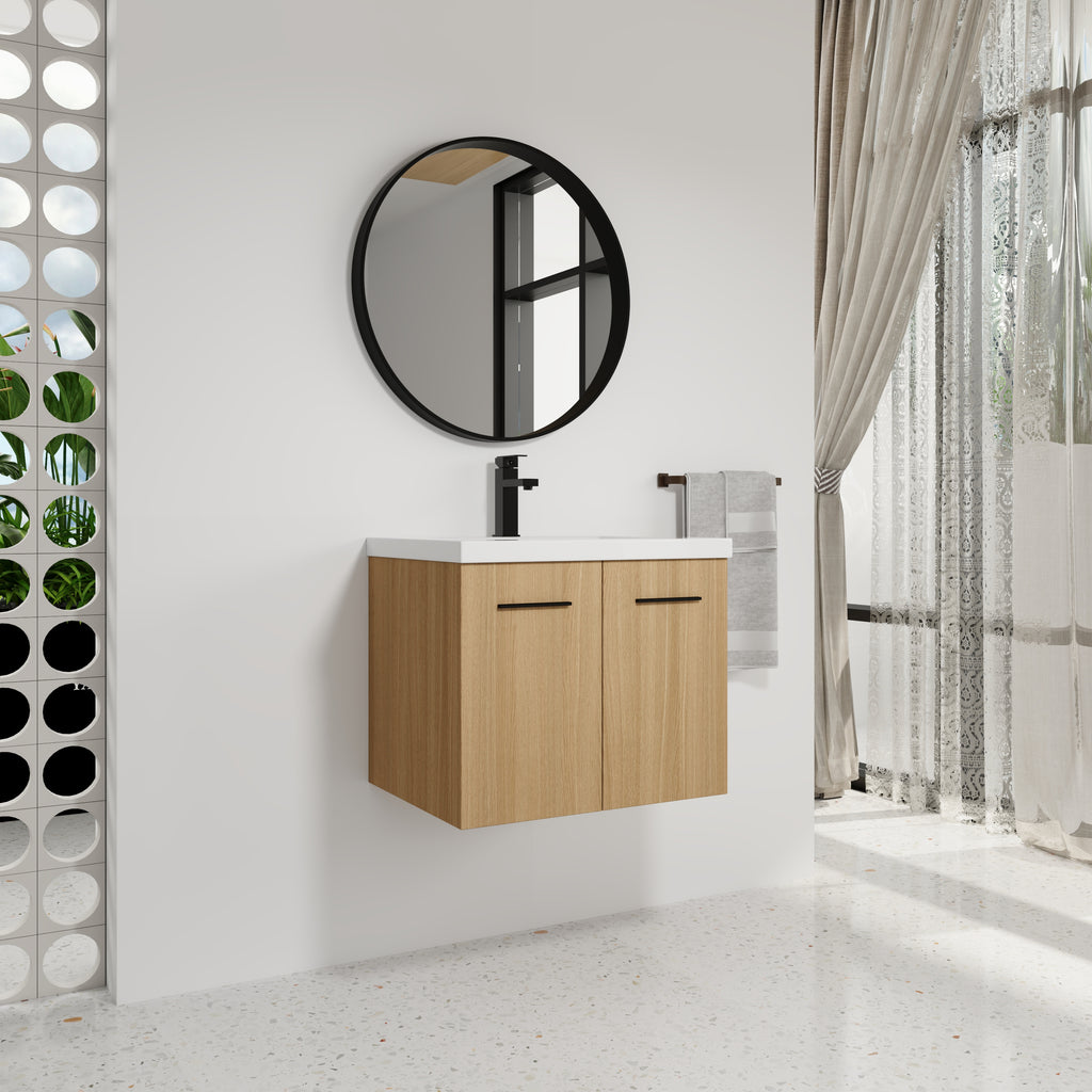 24" Floating Bathroom Vanity with Sink, Light