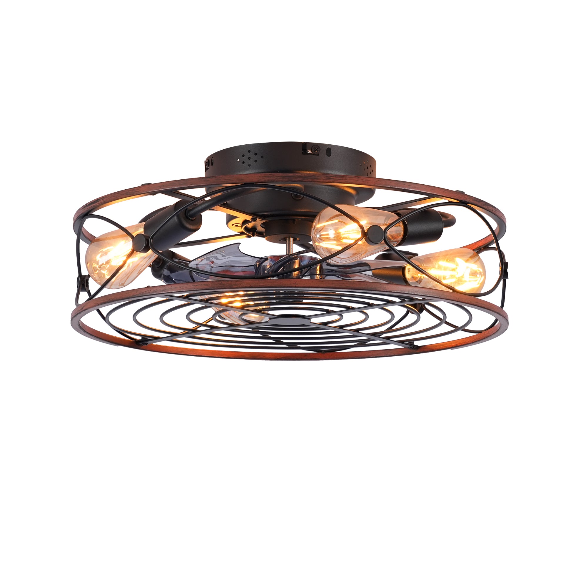 20'' Mounting Type Caged Ceiling Fan with Lights and Remote Control
