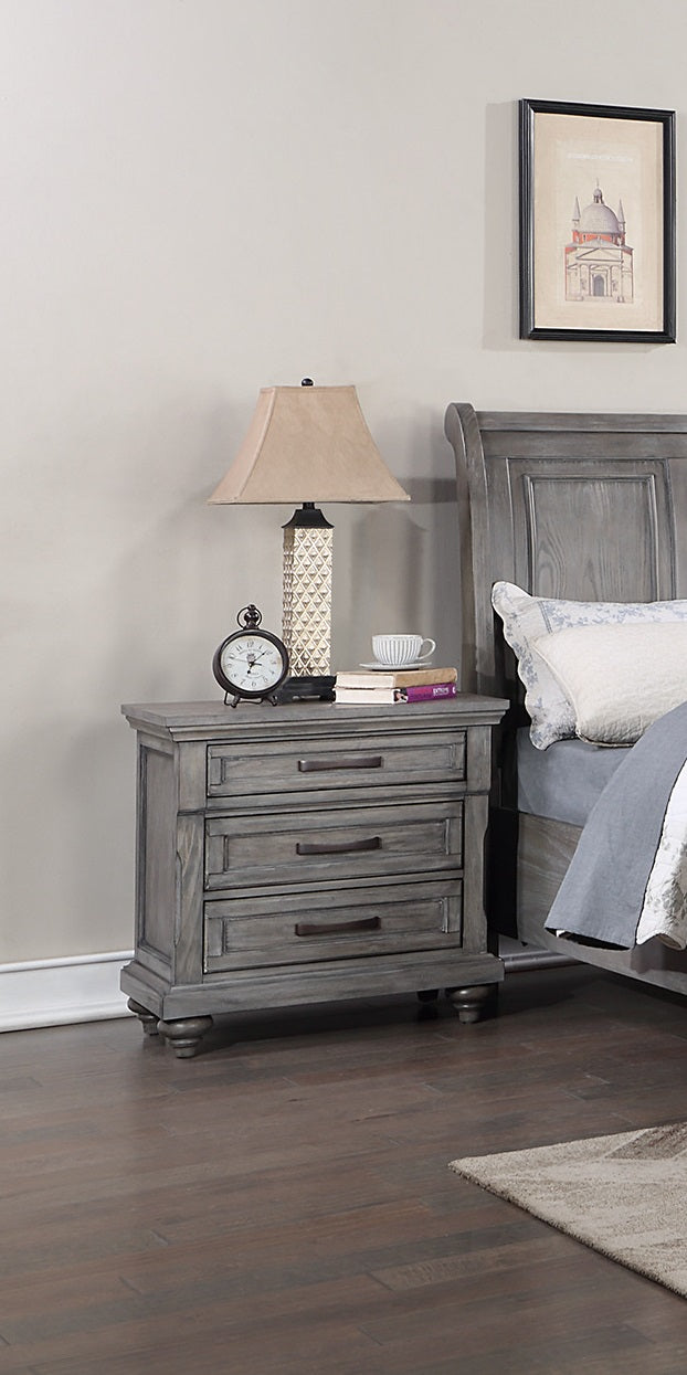California King Size Bed with Underbed Drawer & Nightstands