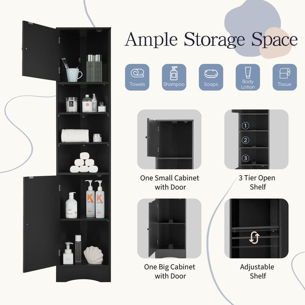Multi-Functional Corner Cabinet Tall Bathroom Storage