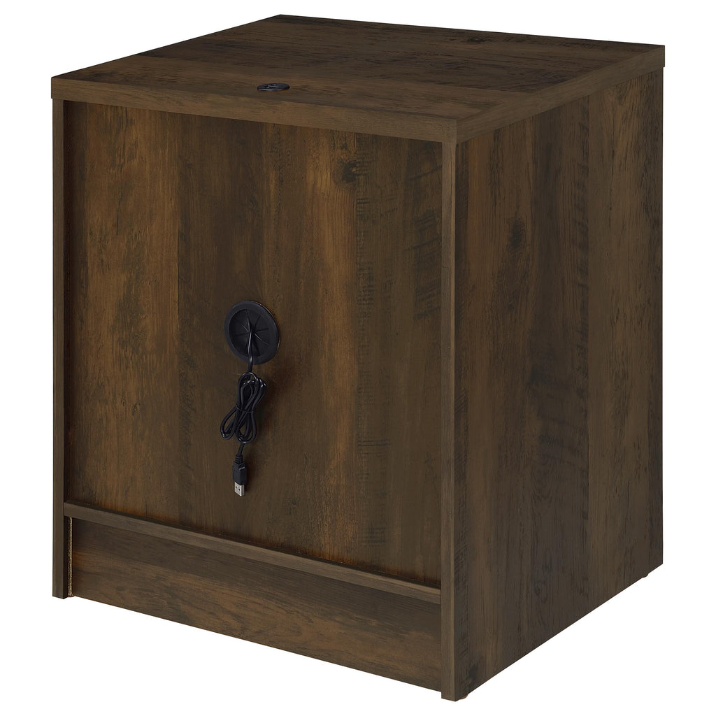 Geary Dark Pine 2-Drawer Nightstand with LED Lights and USB