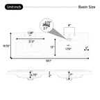 60" Resin Basin for Bathroom Vanity