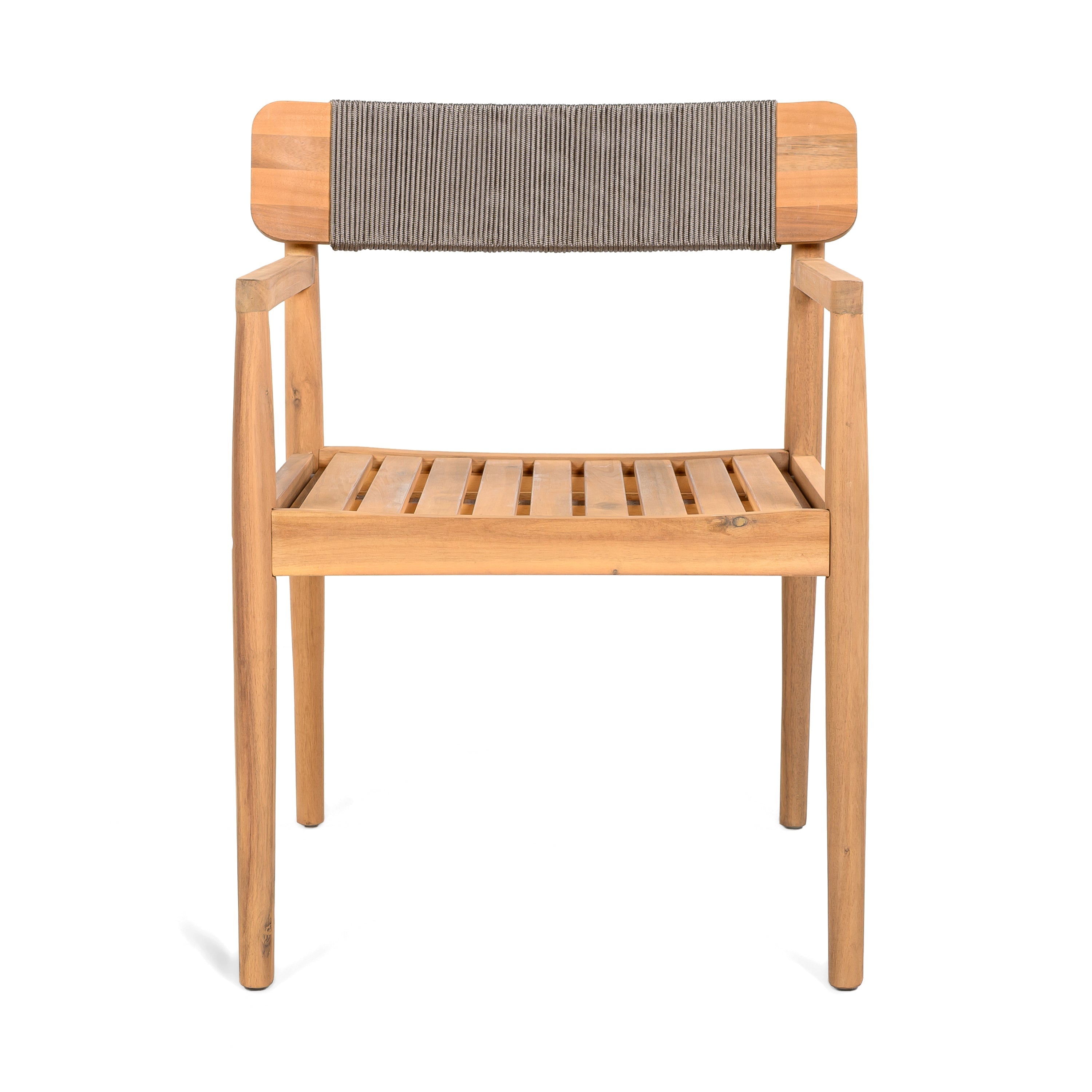 Patio Set Outdoor Acacia Wood Furniture Sets - Braided Dining Chairs & Dining Table