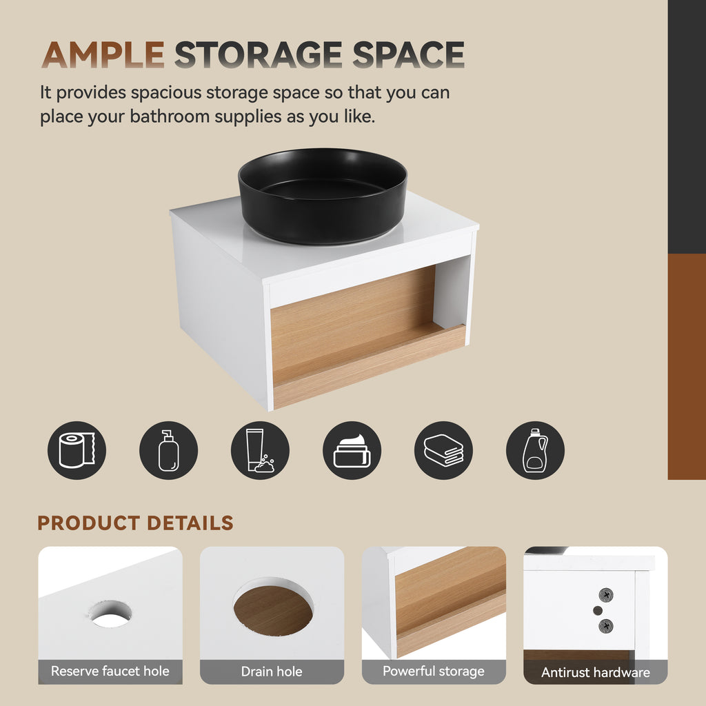 24" Floating Bathroom Vanity with Matte Finish