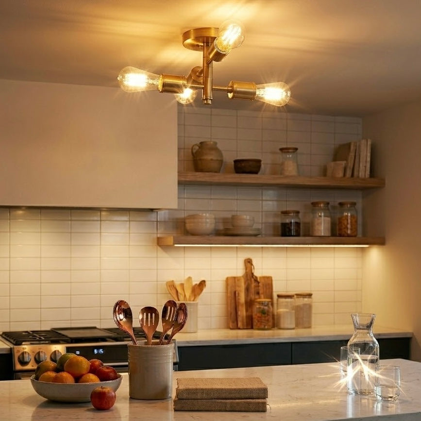 Ephemeral Four Lights Semi Flush Mount Pendant
