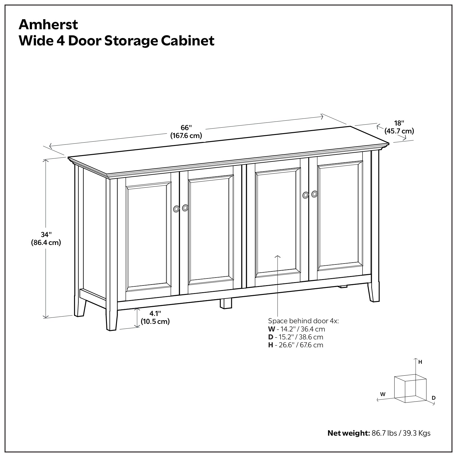 Amherst Wide 4 Door Storage Cabinet