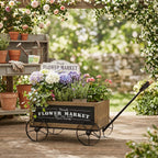 Rustic Wooden Wagon Planter