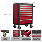7-Drawer Rolling Tool Chest with Locking Wheels