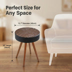 15.7" Round Small Drink Table with Solid Wood Legs