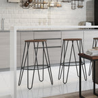 Simeon - 26" Metal Counter Height Stool with Wood Seat (Set of 2) - Cocoa