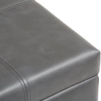 Dover 36 Inch Wide Storage Ottoman Bench in Stone