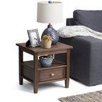 Warm Shaker Solid Wood 20 Inch Wide Transitional End Table