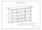 Burlington 54 Inch Wide Solid Wood Tall TV Stand in Mahogany